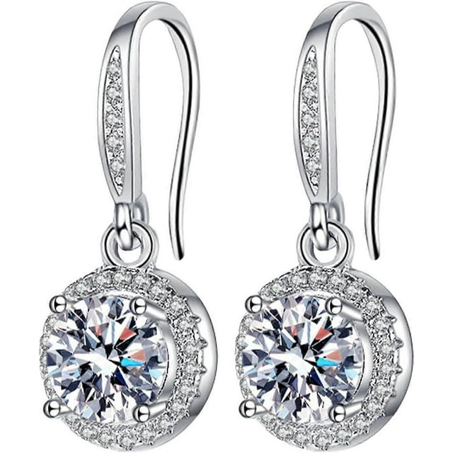 925 Sterling Silver Drop Earrings for Women - Gold Dangle Earrings, Wedding Jewelry Gift for Brides