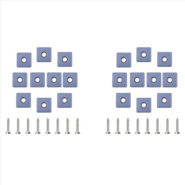 32 Piezas Deslizadores de Muebles Protectores de Patas de Muebles de 40 mm con Tornillos Protectores de Patas de Sillas Cuadradas Almohadillas Deslizantes de Muebles