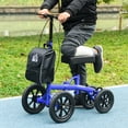thumbnail image 2 of HOMCOM Trottinette à Genou Réglable, Marcheur Pliant avec Roue en Caoutchouc, Bleu, 2 of 10