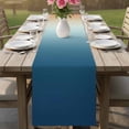 thumbnail image 4 of Burnt Orange Blue Ombre Table Runner 70 Inches, Abstract Modern Art Aesthetics Bed Runner Dresser Scarves Tabletop for Indoor Outdoor Parties/Ceremony/Banquet, 13" x 70", 4 of 9
