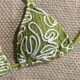 thumbnail image 5 of Qingpeng Women's 2 Piece Halter Swimsuit Textured Tie Side Triangle Bikini Bathing Suit, 5 of 6