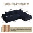 thumbnail image 5 of HipyMo 105" Sectional Couches for Living Room Corduroy Cloud Couch Sofa with L-Shape Upholstered Boneless Couchs Modern Modular Sectional Couch with Chaise (Right Facing Chaise+2Seaters, Black), 5 of 9