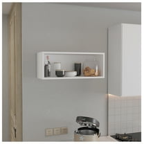 Wally 30" Wide x 12"H Open Wall Cabinet, Wall Shelf, Storage Cabinet, Cube Shelf Bedroom, Office, Living Room, Garage White   Primary Living Space   Shelves Included   Modern   Particle Board