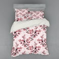 thumbnail image 2 of Ambesonne Floral Bedding Set 3 Pcs, Nature Inspired Branches, Twin XL, Rose Ruby Black, 2 of 3