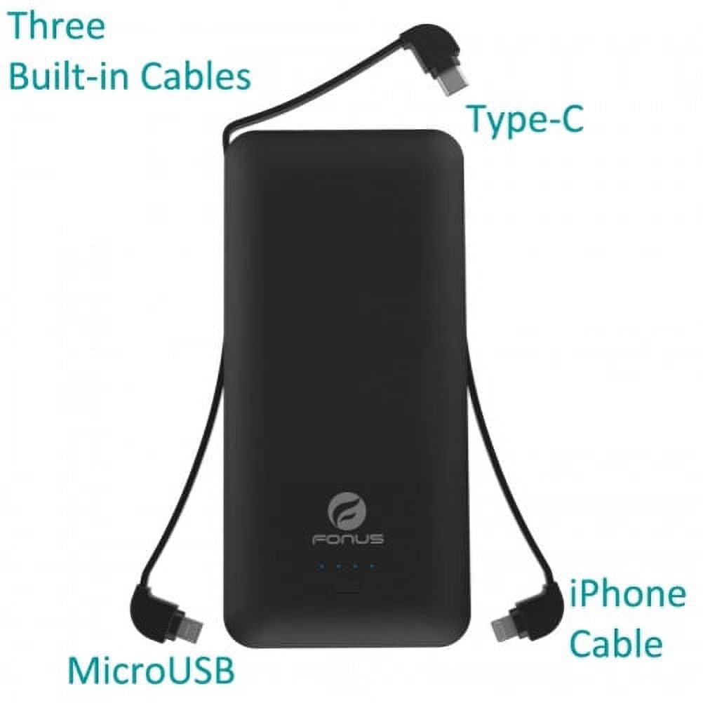 Backup Battery Charger 10000mAh Power Bank Portable USB Port Built-in Adapters AC Plug A1A for Samsung Galaxy Halo Fold Alpha A9 A6 A50 A20 A10e - Sonim XP8 XP3 - Sony Xperia 1