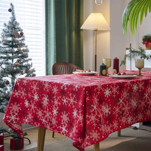 Mantel de Copos de Navideños onlyliua Rojo Rectangular para Evitar Que Se Ensucie Regalo Navideño
