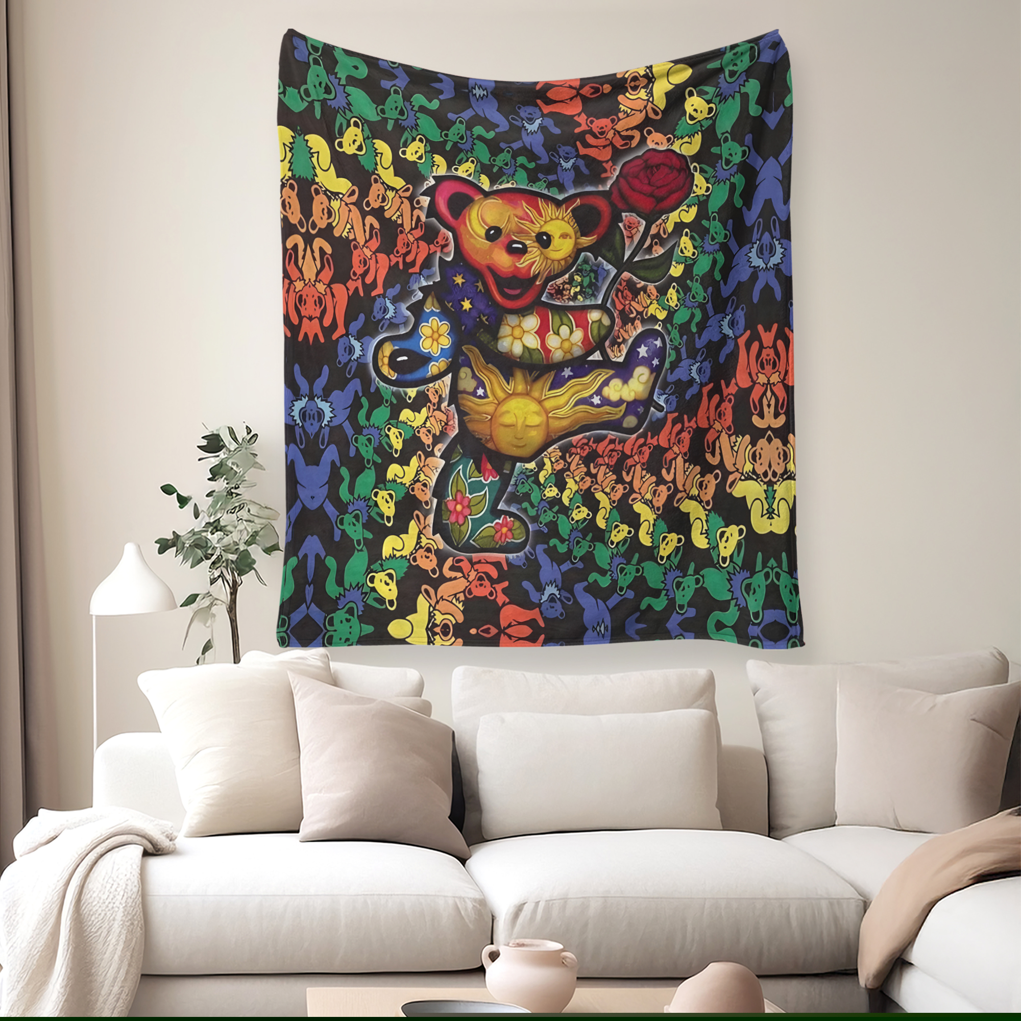 thumbnail image 3 of Flannel Fleece Throw Blanket Bed Blanket, Lightweight Cozy Plush Blanket for Sofa Couch, Colorful Bear 30"X40", 3 of 8