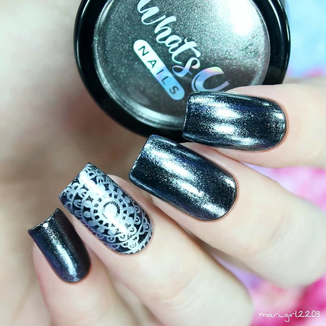 Whats Up Nails - Black Chrome Powder for Mirror Nails Whats Up Nails - Black Chrome Powder for Mirror Nails