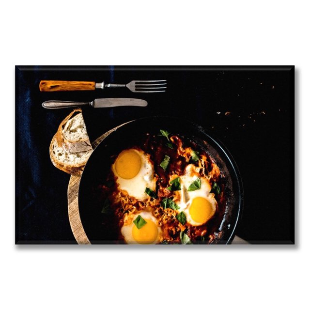 Cuadro Canva Listo Para Colgar Tipo Galería Sartén Con Huevos Estrellados 60X90 cm Pixtreats