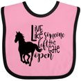 thumbnail image 3 of Inktastic Live Like Someone Left the Gate Open Horse Silhouette Boys or Girls Baby Bib, 3 of 4