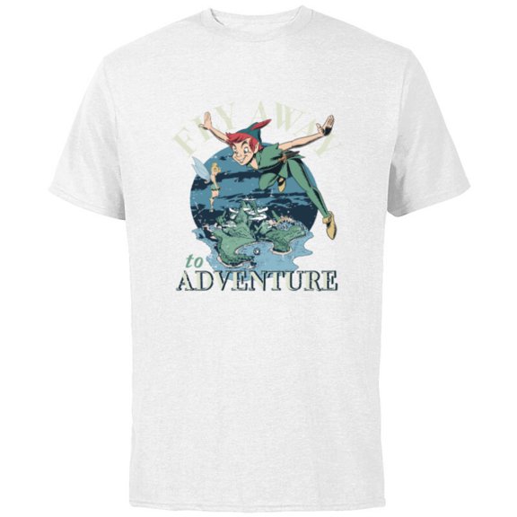 Disney Peter Pan Fly Away to Adventure Storybook - Short Sleeve Cotton T-Shirt for Adults - Customized-White
