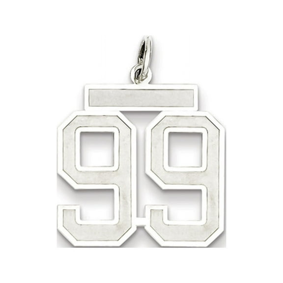 The Black Bow Sterling Silver, Jersey Collection, Medium Number 99 Pendant