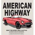 thumbnail image 2 of American Highway Convertible Red Car with Retro Style Adult Sand Long Sleeve Hoodie-Medium, 2 of 3