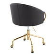 thumbnail image 5 of LumiSource Gold Metal, Black PU Claire Task Chair, 5 of 6