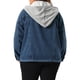 thumbnail image 3 of Chaqueta de mezclilla para mujer de tallas grandes Agnes Orinda con capucha desmontable y cordón, con bolsillos, chaquetas de mezclilla 3X azul, 3 of 6