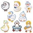 thumbnail image 1 of Juego de 8 nuevas y lindas pegatinas de tela de peluche de patito amarillo para ropa y teléfono móvil, 1 of 4