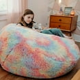 thumbnail image 5 of Ultimate Sack 4000 (4 ft.) Bean Bag Chair in multiple colors: Giant Foam-Filled Furniture - Machine Washable Covers, Double Stitched Seams, Durable Inner Liner. (4000, Electric Blue Suede), 5 of 11