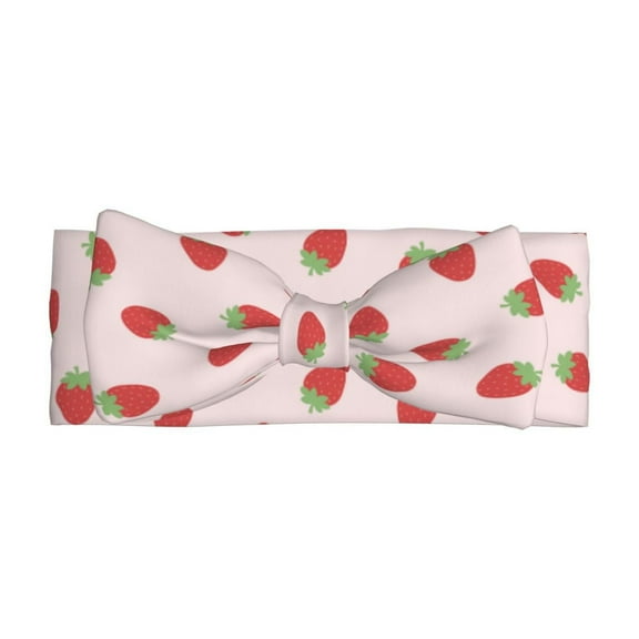 Daiia Strawberry Printed Handmade Baby Headbands Soft Stretchy Hair Bands with Bows for Newborn Infant Baby Toddler Girls