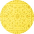 thumbnail image 1 of Ahgly Company Machine Washable Indoor Round Oriental Yellow Traditional Area Rugs, 7' Round, 1 of 4