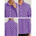 thumbnail image 6 of INSPIRE CHIC Men's Polka Dots Print Dress Shirt Button Down Long Sleeves Casual Shirts M Purple, 6 of 7
