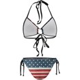 thumbnail image 4 of NICKSUN Women Plus Size Halter Padded Top Tie Side Bottom Bikini Set American Flag Two Piece Bathing Suits, 4 of 6