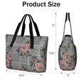 thumbnail image 3 of Tote Bag for Women - Pioneer Flower Shoulder Bag - Large Utility Work Duffle Bag with Zipper Handbag for Travel, Work, Sprots, 3 of 5