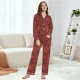 thumbnail image 6 of joogoo Pajamas Set for Women Red Rose Flower Long Sleeve Pjs Loungewear L, 6 of 7