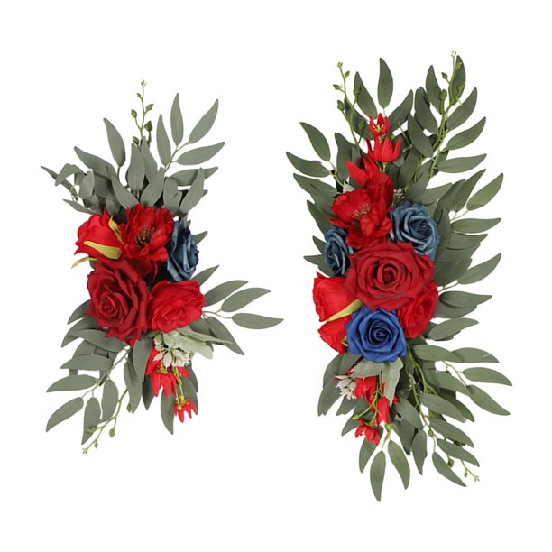 2 piezas de guirnalda floral para fondo de boda, arco de flores, guirnalda de flores artificiales rústicas para Rojo