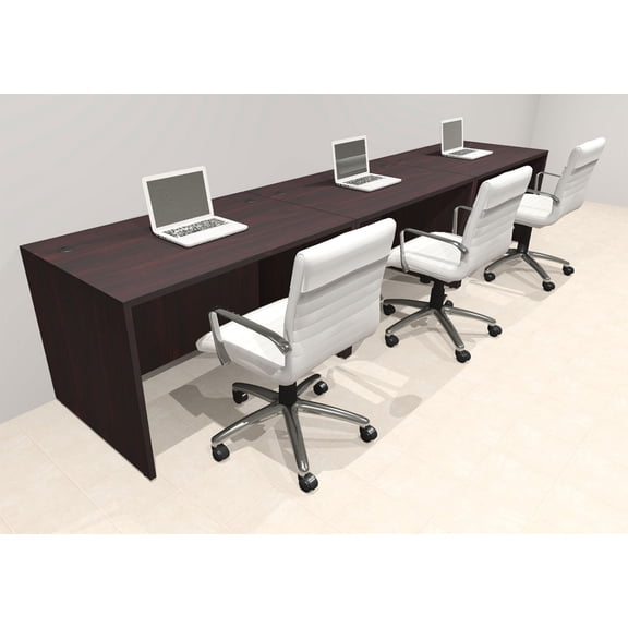 Three Person Modern No Panel Office Workstation Desk Set, #OT-SUS-SPN8