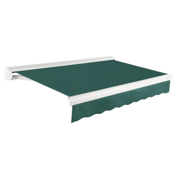 Awntech 16 Ft Key West Right Motorized Heavy Duty Patio Retractable Awning with Cassette (192in x 9.38in x 120in), Forest