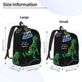 thumbnail image 2 of Bingfone Space Dino Cartoon Black Print Canvas College Laptop Backpack, Large Capacity Lightweight College Bookbag Casual Daypack-Small, 2 of 5