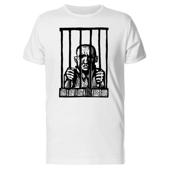 Prisoner Behind Bars T-Shirt Men -Image by Shutterstock, Male Small