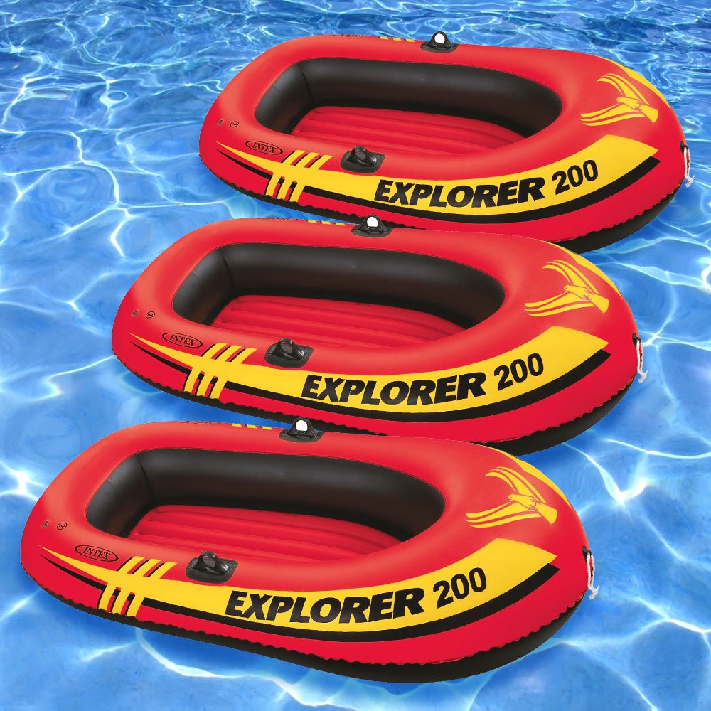 Intex Vinyl Explorer Inflatable Boat Pool Rafts, Orange