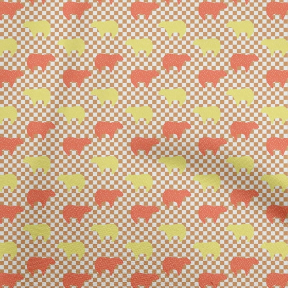 oneOone Georgette Viscose Lime Green Fabric Bear With Docklands Quilting Supplies Print Sewing Fabric By The Yard 42 Inch Wide