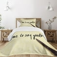 thumbnail image 3 of Ambesonne Vintage Quilted Bedspread Set 2 Pcs, Time to Goodbye, Twin Size, Pale Yellow Black, 3 of 6