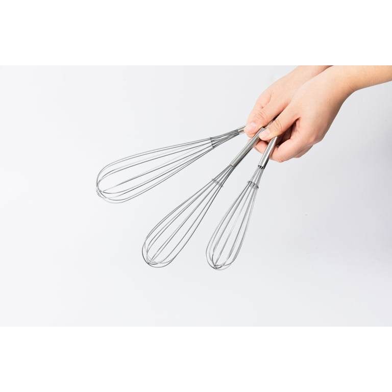 3 Pcs Large Small Metal Mini Whisk Sets, Stainless Steel Egg Wire