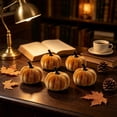 thumbnail image 6 of 5PCS Fall Orange Velvet Pumpkins Decor,Vintage Orange Pumpkins Autumn Decor,Rustic Farmhouse Pumpkins for Mantel Table, Thanksgiving Halloween Autumn Home, 6 of 6