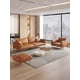 thumbnail image 2 of Leather Sofa Small Apartment Living Room Minimalist First Layer Cowhide Straight Seat Sofa Combination My Lux Decor Round, 2 of 24