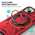 thumbnail image 5 of Armor Stand Case for iPhone 14,[Compatible with MagSafe] Military Shockproof Rugged Phone Case,Magnetic with Car Mount,Built in 360° Rotatable Ring Kickstand For iPhone 14,Red, 5 of 8