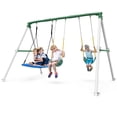thumbnail image 3 of KloKick 600lbs Heavy Duty Swing Set – A-Frame Metal Swing Set with Platform Swing & 2 Belt Swings for Backyard, 3 of 11