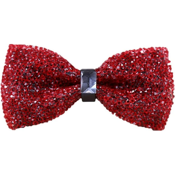 Zhengup Men's Pre-tied Bow Tie Tuxedo Banquet Bowties Shiny Rhinestone Bow Ties for Men Wedding Party Dating