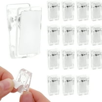 AUQ 15 Pcs Tapestry Wall Hanging Clips,Self Adhesive Clips Wall Clips Poster Hanger Shower Curtain Clips Double-Sided Adhesive Spring Clips for Blanket Poster Clothing Wall Flag (Clear)