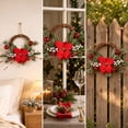 thumbnail image 7 of Bcylexb Christmas Rattan Wreaths for Front Door, 13.8" Artificial Poinsettia Wreaths with Red Ball Ornaments Hanging Door Wreath for Wall Window Porch Winter Decor, 7 of 7