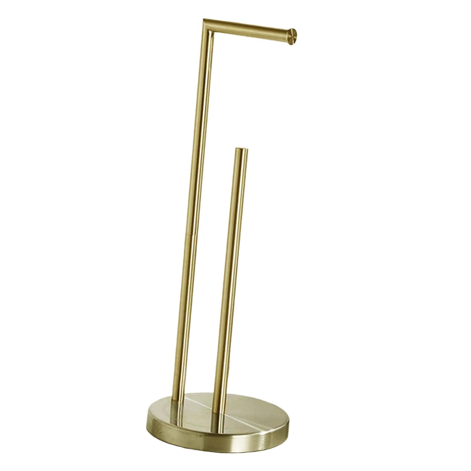 Fiocias Toilet Paper Holder Stand Bathroom Rustproof Floor Holds 3 Rolls Stainless Steel Aureate