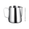 thumbnail image 3 of Jarra para espumar leche, jarra de acero inoxidable, accesorios para máquina de café expreso, taza para verter con mango, herramienta de Arte Latte 350ML Sin Escala BLESIY Jarra para espumar leche, 3 of 8
