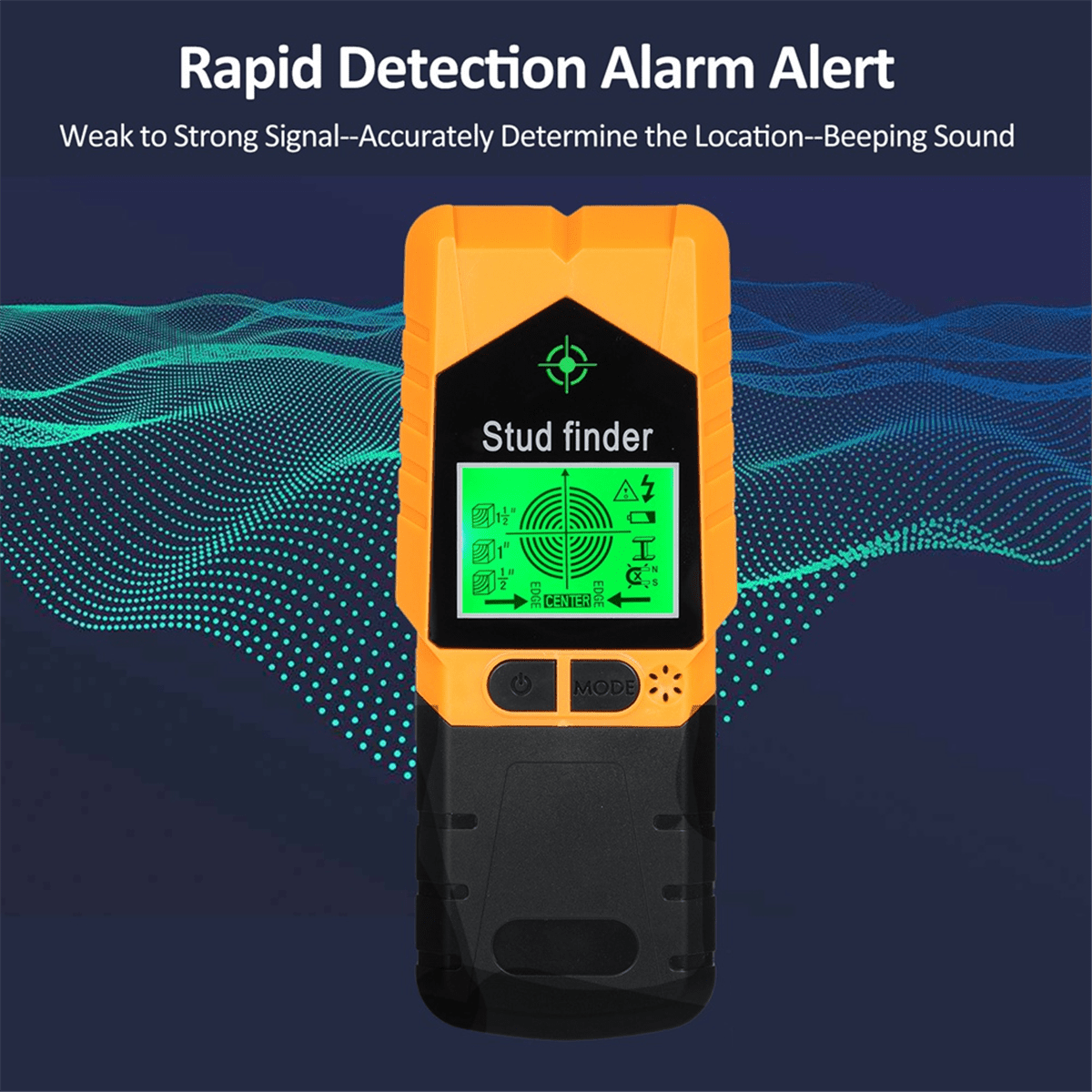 Stud Finder Wall Scanner 6 in 1 Stud Detector, Physical Nail Finding Wall Detector for Wood Metal and AC Wire Black