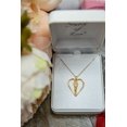thumbnail image 3 of 925 Sterling Silver Soulmate Heart Necklace, Gift for Her, Gold Overlay, Large Pendant, Clear Cubic Zirconia Stone, 3 of 4