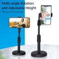 thumbnail image 2 of TFixol Desktop Cell Phone Stand Holder Clamp Tablet Stand Adjustable Height Portable Stable Round Base for Watching Online Classes Video Photo Shooting Live Streaming Black, 2 of 7