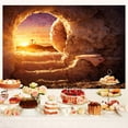 thumbnail image 3 of 5 x 5 ft Easter Jesus Christ Cross Backdrop Empty Tomb Stone Cave Shroud Sunrise Holy Bible Resurrection of Jesus Christ Photography Background Lord Pray Church Events Banner Decorations Studio Props, 3 of 5
