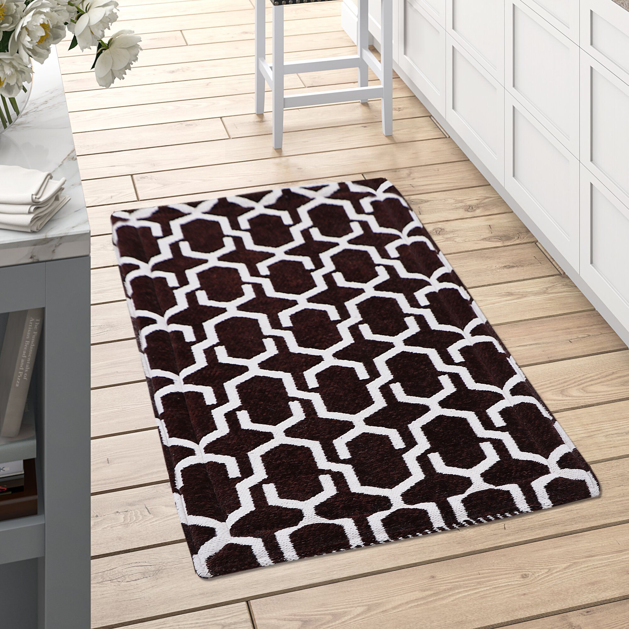 Rugsmith Black Machine Woven Trinity Anti-Fatigue Kitchen Mat, 20" x 36"